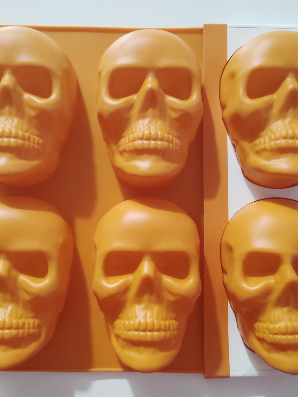 Orange Skull Silicone Mold for Halloween Party Decor